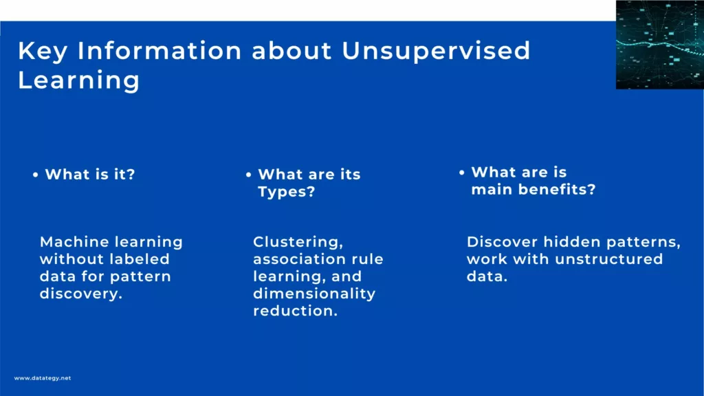 Key Information about Unsupervised Learning